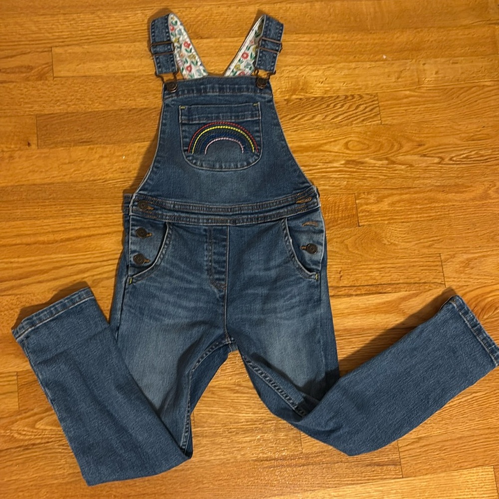 Boden Jean rainbow overalls size 6-7 122cm EUC